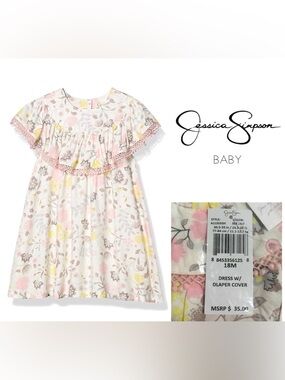 🆕JESSICA SIMPSON BABY - 18M - NWT - 2PC FLORAL DRESS AND BLOOMER